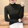 Premium Beaded Semi-turtleneck Knitted Top Women's Spring Niche Lace Bottoming Shirt with Sweater Inside