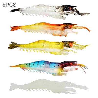 5pcs 9cm 3.8g Luminous Simulated Shrimp Soft Lure for Freshwater / Saltwater Bass Salmon Catfish Trout