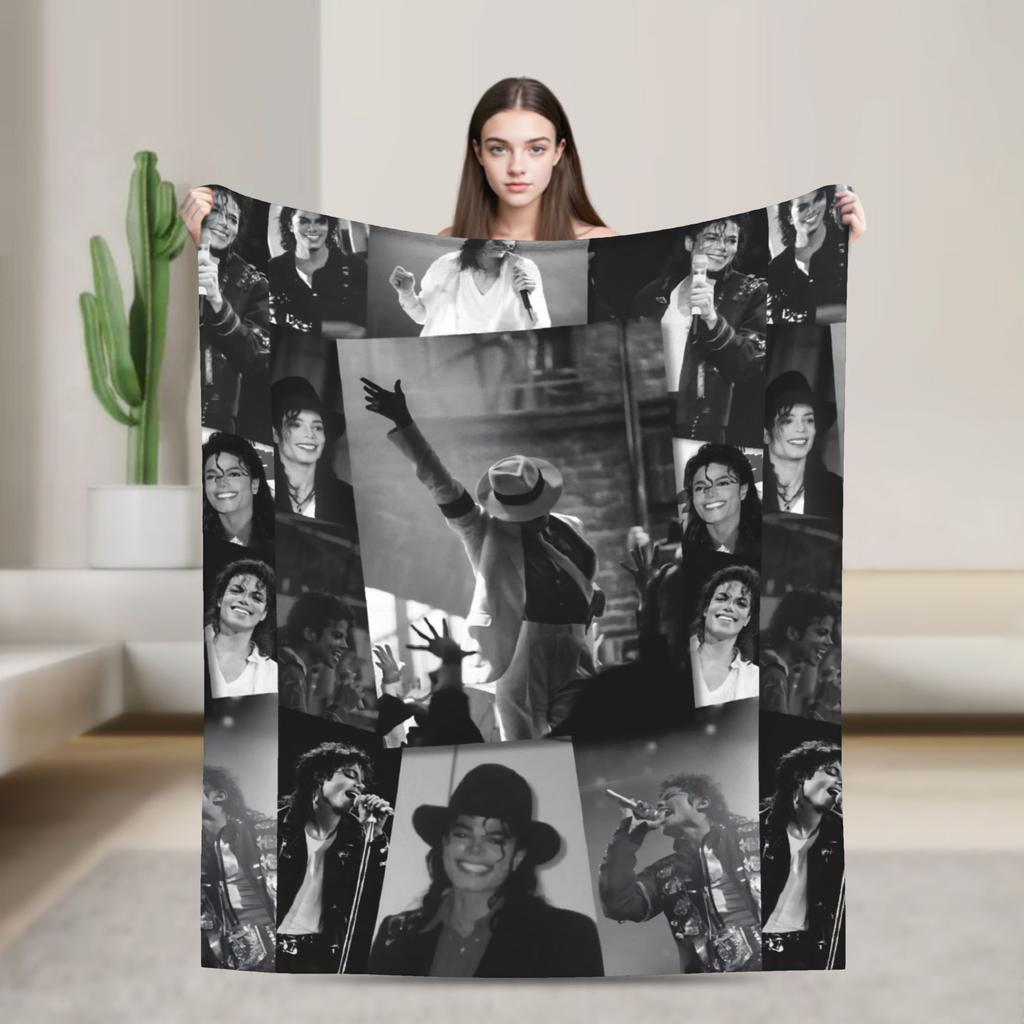 J-Jacksons Singer MJ Flannel Blanket Novelty Throw Blanket for Home Hotel Sofa 200x150cm Bedspreads
