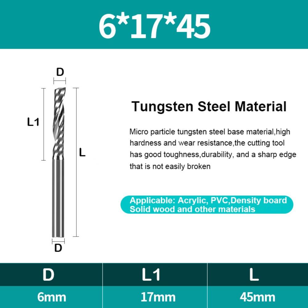 Neuer Einzahn-Fräser Hartmetall 3,175/4/6mm Schaft Schaftfräser Spiral-Schaftfräser