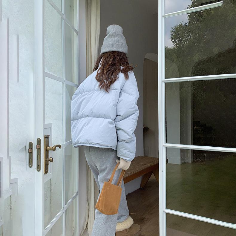 Jachetă de puf Jachetă de iarnă pentru damă Jachetă de puf de rață albă Jachetă scurtă de pâine pentru femei