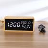 Charging Bamboo Wood Wood Wood Alarm Clock Table Living Room Home Decoration Student Dormitory Bedroom LED Luminous Electronic Clock