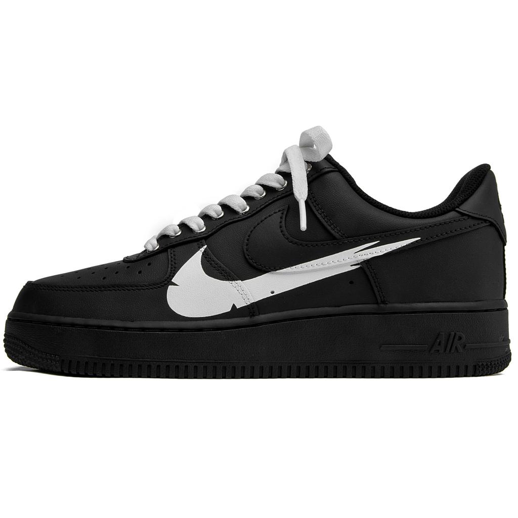 Nike Air Force 1 Trendy Abrasion Resistant Balance Low top Skateboard Shoes Unisex Black White CW2288-001(Team55-BigSwoosh)