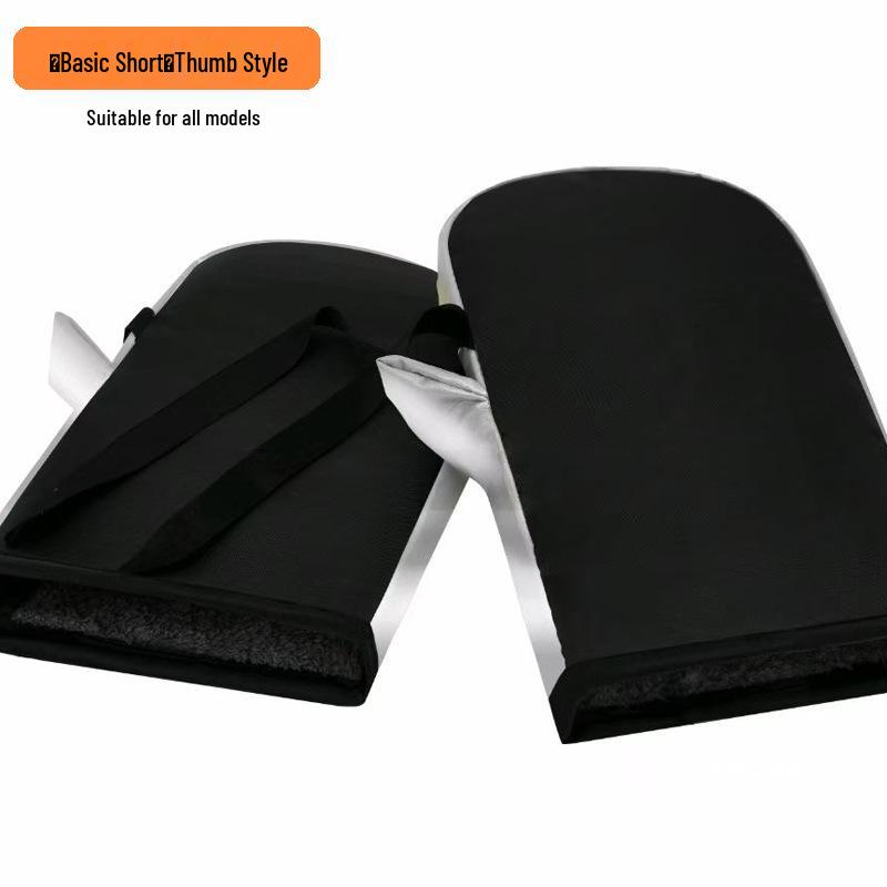 Winter Electric Motorcycle & Scooter Handlebar Covers: Modern, Windproof, Velvet-Lined, Thick Cotton Gloves for Men One Size