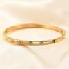 European-American 18K Gold & Zircon 4MM Titanium-Steel Bracelet - Versatile, Fashion-Forward, Simple Design for Couples and Women