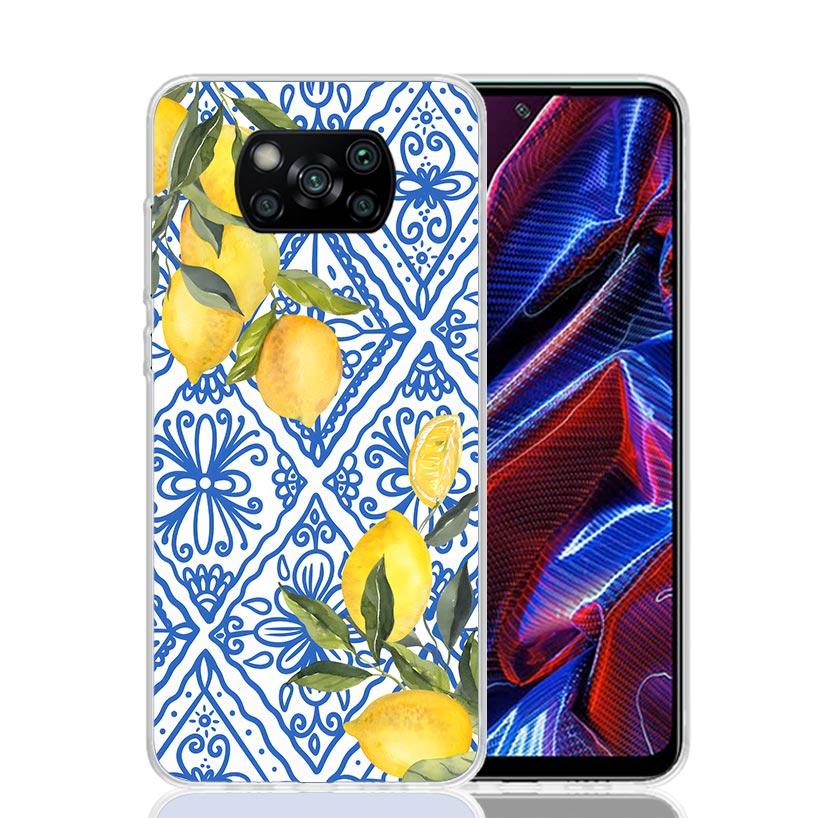 Mediterranean Lemon Phone Case For Xiaomi Poco F7 Ultra X7 X6 Pro X5 Redmi 15 15C 13 13C 12 12C 10 10A 10C 9 9A 9C 9T Shell Poco