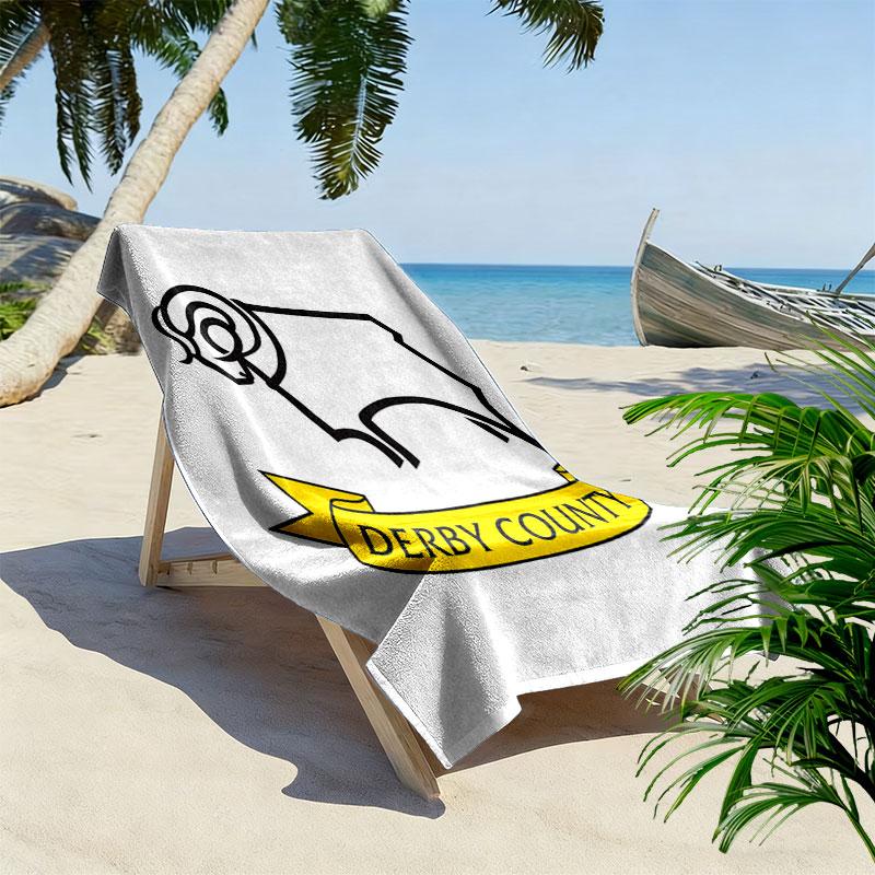 Derby County poster Beach Towel, Large Soft Quick Dry Towel for Beach Camping Swimming