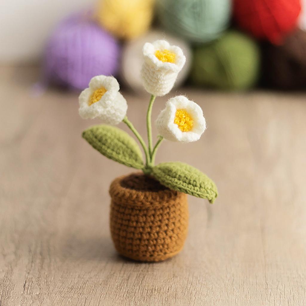 Háčkovaný slunečnicový košík Ručně pletené simulované slunečnice Květináčové ozdoby Sváteční dárky