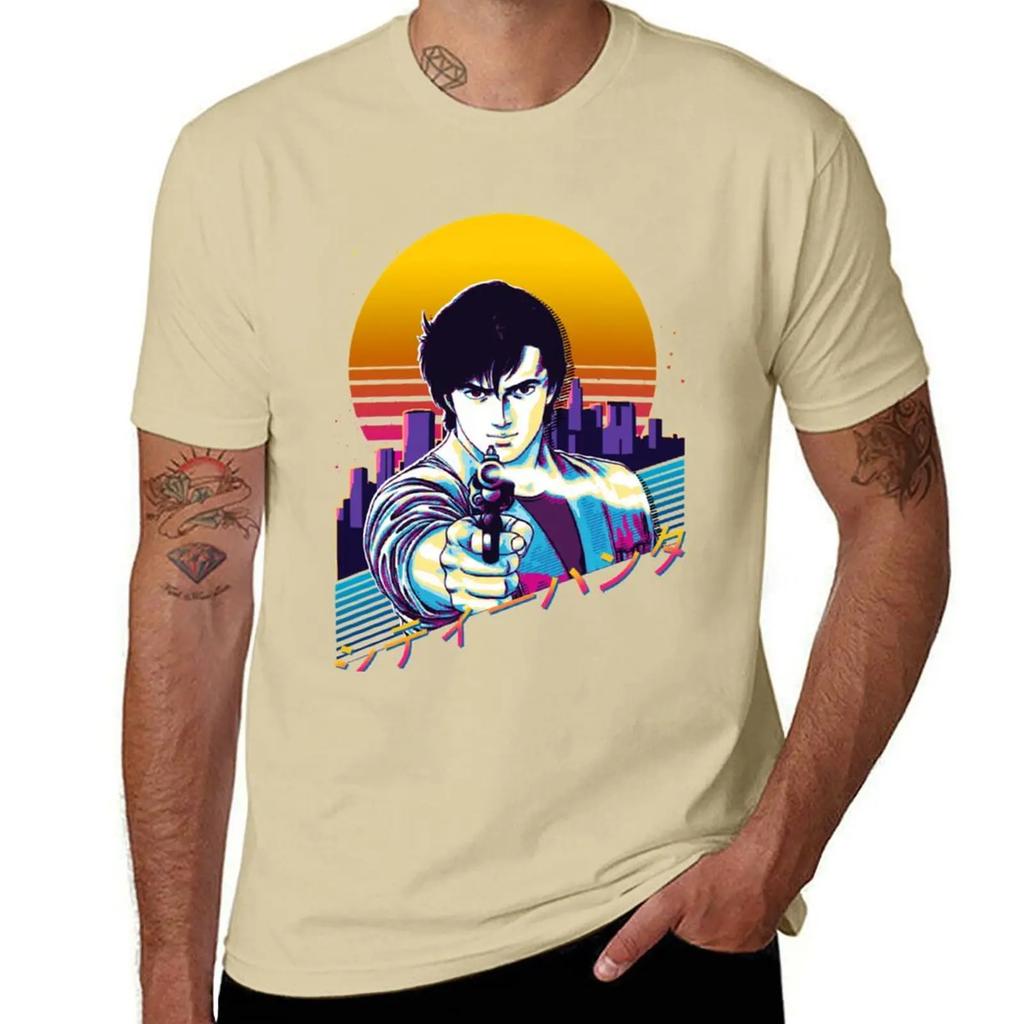 City Hunter - Ryo Saeba Retrowave Essential T-Shirt for a Boy Plus Size Tops Funny T Shirts for Men