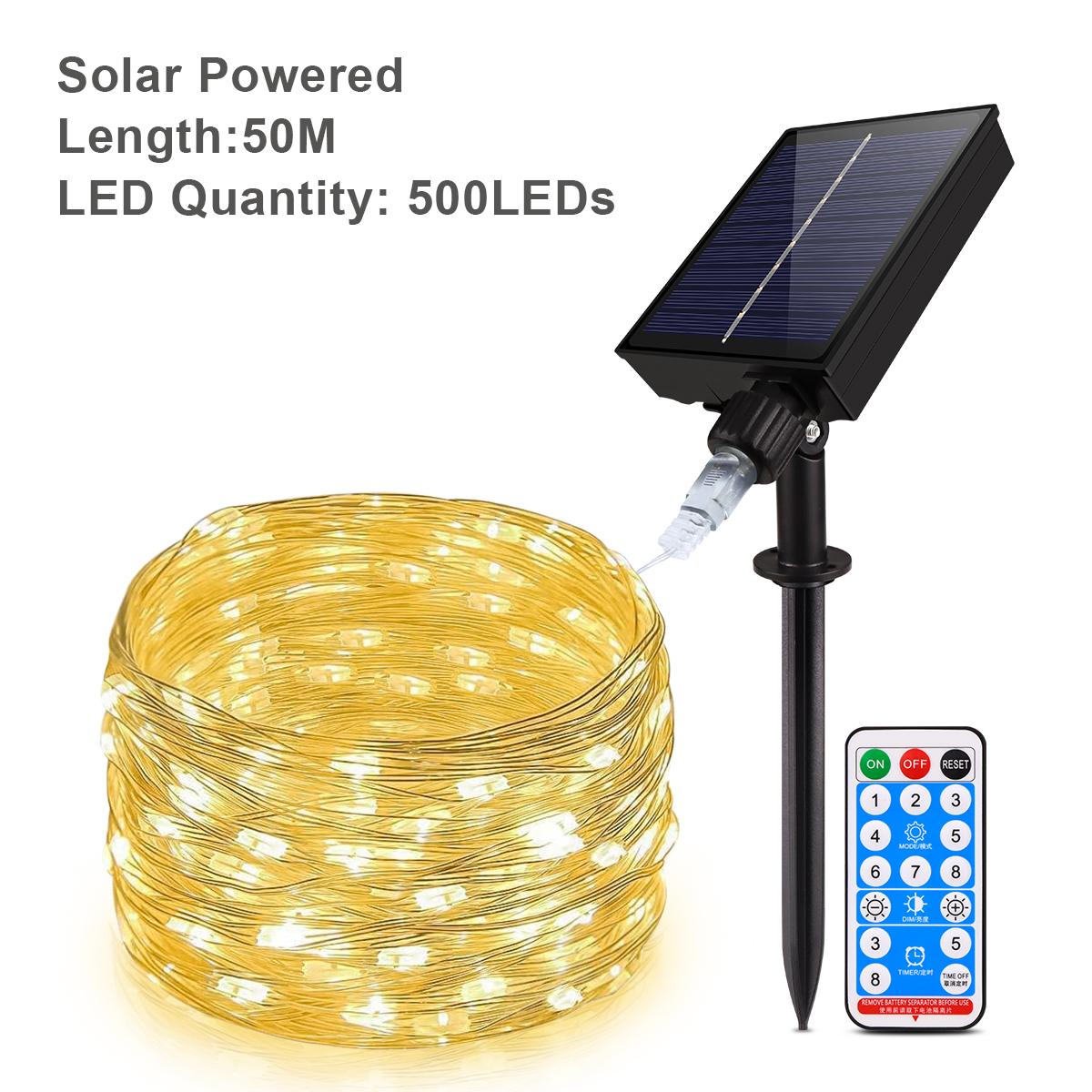 

10–100 м светодиодный светильник на солнечной батарее с быстрой зарядкой, уличная лампа, гирлянды для праздника, рождественской вечеринки, водонепроницаемые гирлянды, садовые гирлянды 50M-500LEDs