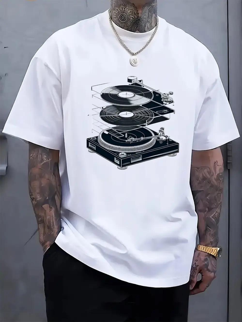 

Vintage Turntable Graphic T-shirt - 95% Polyester 5% Elastane Blend L