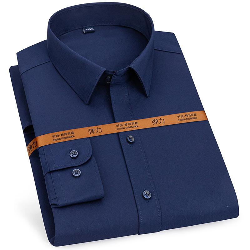 Taglia Grande 8XL 7XL 6XL Camicia da Uomo Basic Manica Lunga Casual Senza Stiratura Antirughe Vestibilità Slim Bianca Business Matrimonio Festa