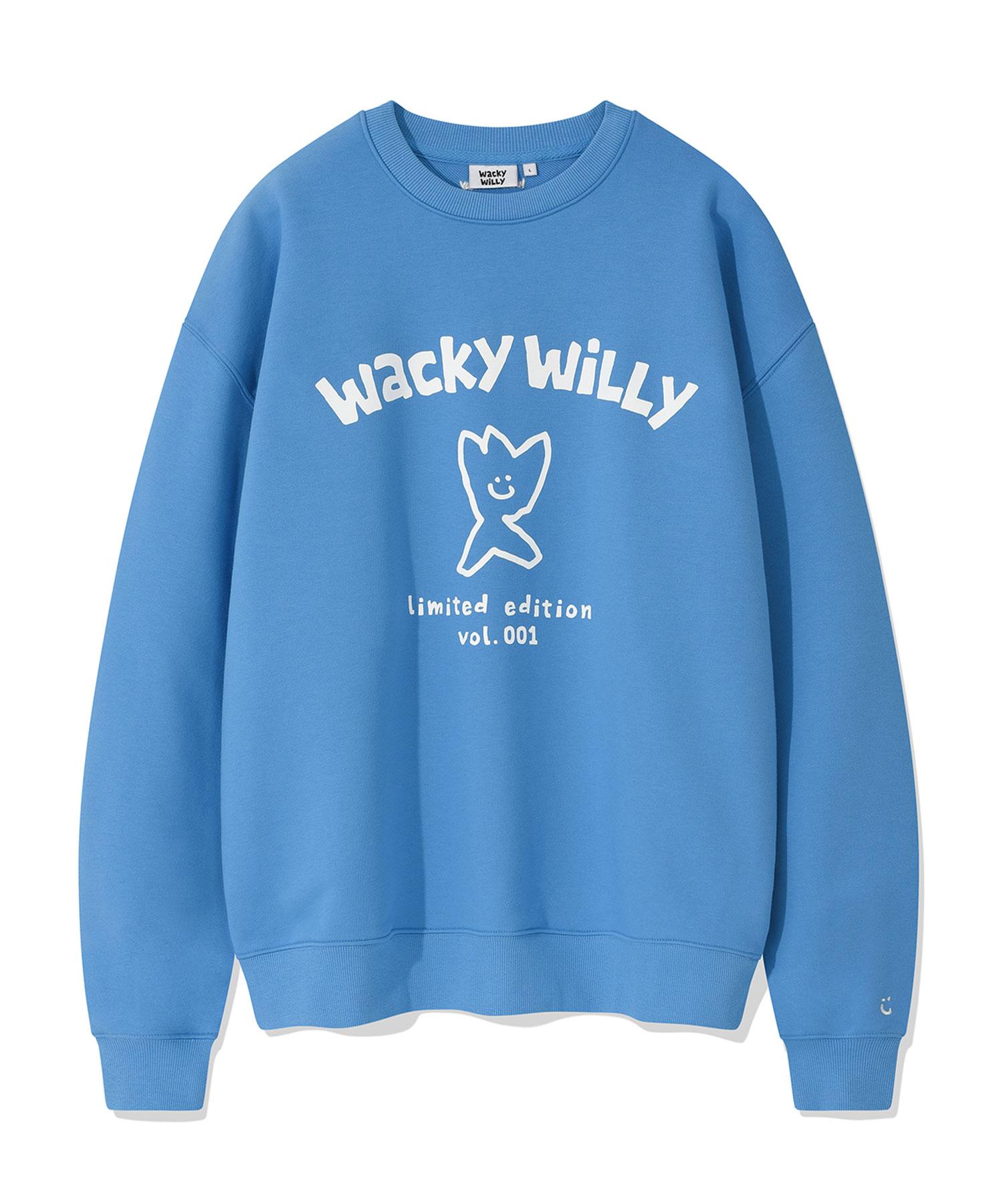 Синяя толстовка с типографским логотипом Wacky Willy S