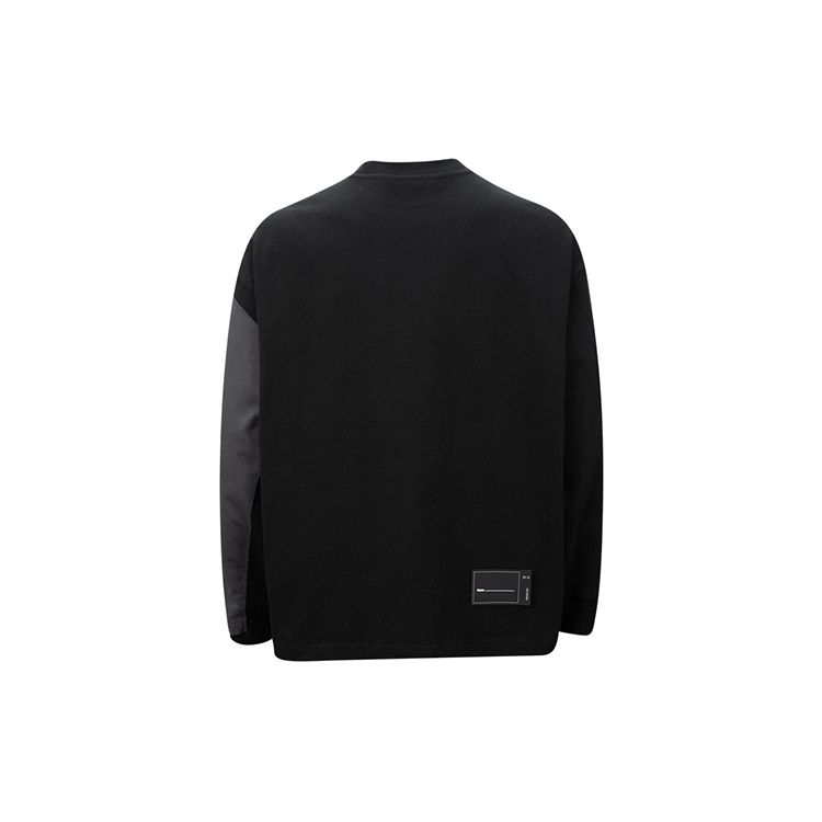 WE11DONE Classic Letter Logo Color Block Long Sleeve T-Shirt Unisex Tops Black WD-TP7-20-083-U-BK