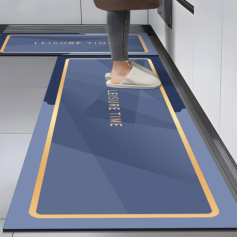 Morandi Style Square Kitchen Foot Pad Water Absorption Oil-absorbent Mat for Household Easy-to-make Soft Diatom Mud Floor Mat