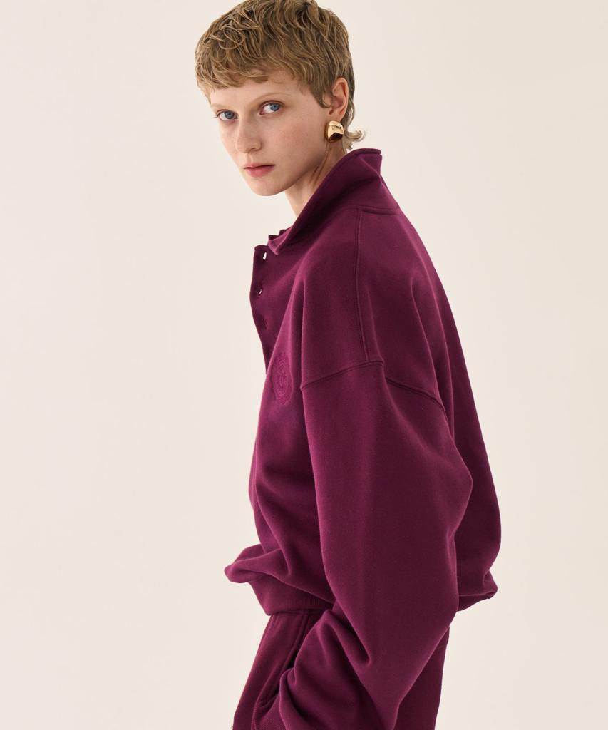 GRIDAJ Minimal Polo Sweatshirt _ Burgundy