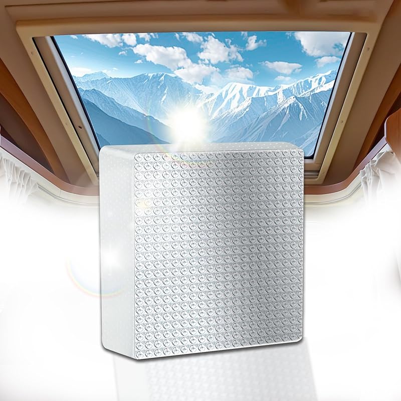 ESMING 1Pack 14"X14"X3" RV Skylight Ulator,RV Vent Ulator, RV Skylight Cover With Reflective Surface, Waterproof RV Ulation, RV Sunroof Skylight