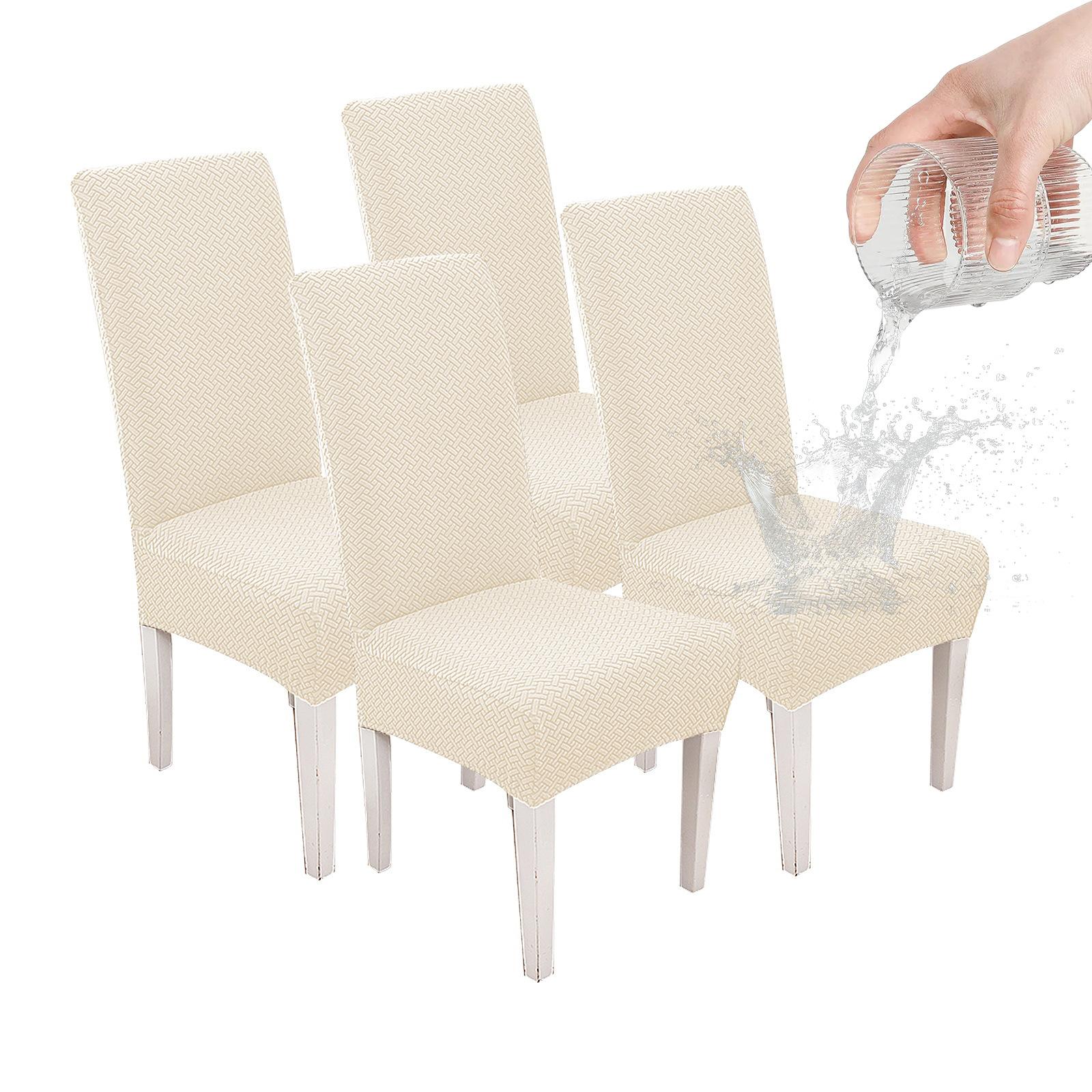 

Household Jacquard Covered Tpu Film 100% Waterproof Chair Cover Elastic Universal Dining Table Chair Cover Washable And Anti-Fouling regular chair cover