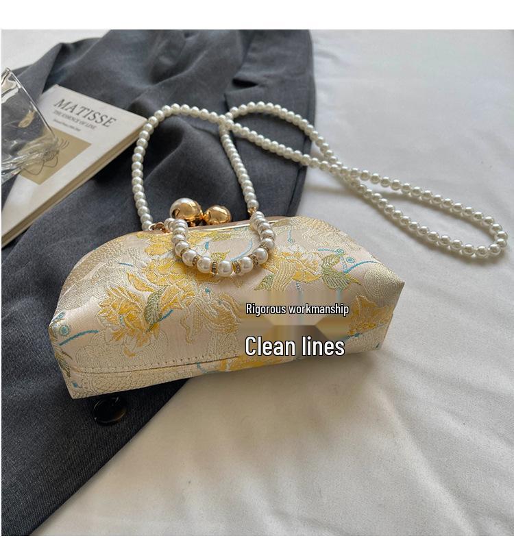 2026 Pearl-Embellished Qipao-Style Handheld & Crossbody Embroidered Bag