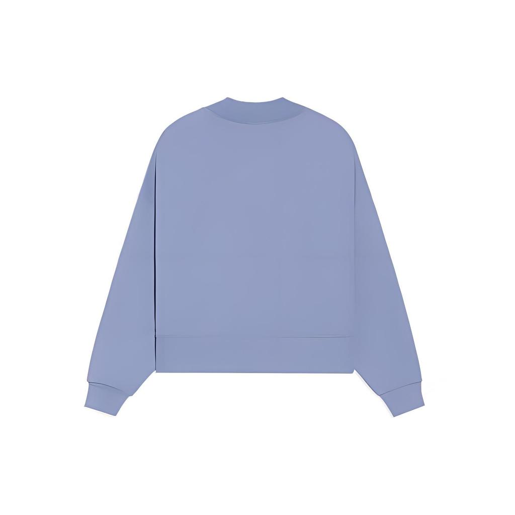 Li Ning Sports Basketball Series Letter Embroidery Loose Round Neck Pullover Sweatshirt Women sweatshirt Floral-Blue-Purple AWDS148-4