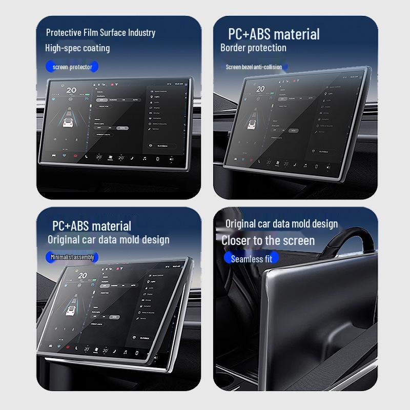 Cadre Protecteur d'Écran Central Tesla & Bande Intérieure Anti-Collision
