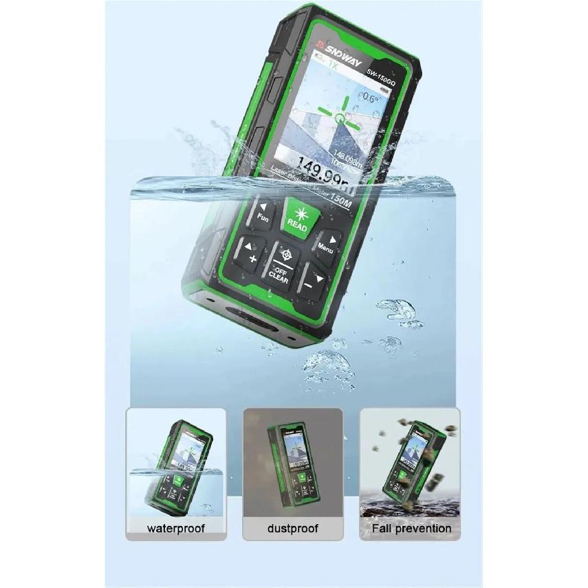 SNDWAY Digital Rangefinder Bluetooth Laser Distance Meter 4X Zoom Green Laser Tape Measure Range Finder