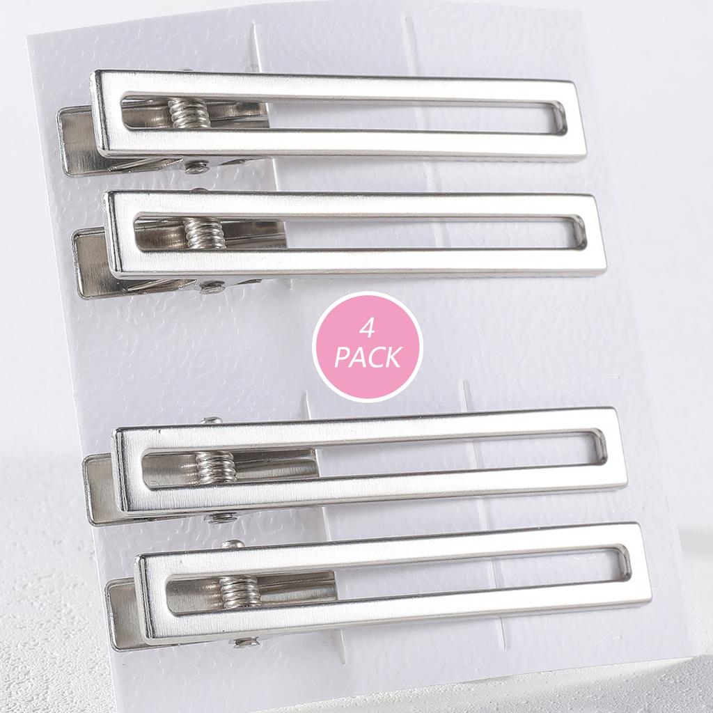 4/24Pcs Silver Y2k Hair Clips for Women Hollow Out Metal Duckbill Clip Gilrs Hairpins Side Clips Styling Girls Hair Accessories