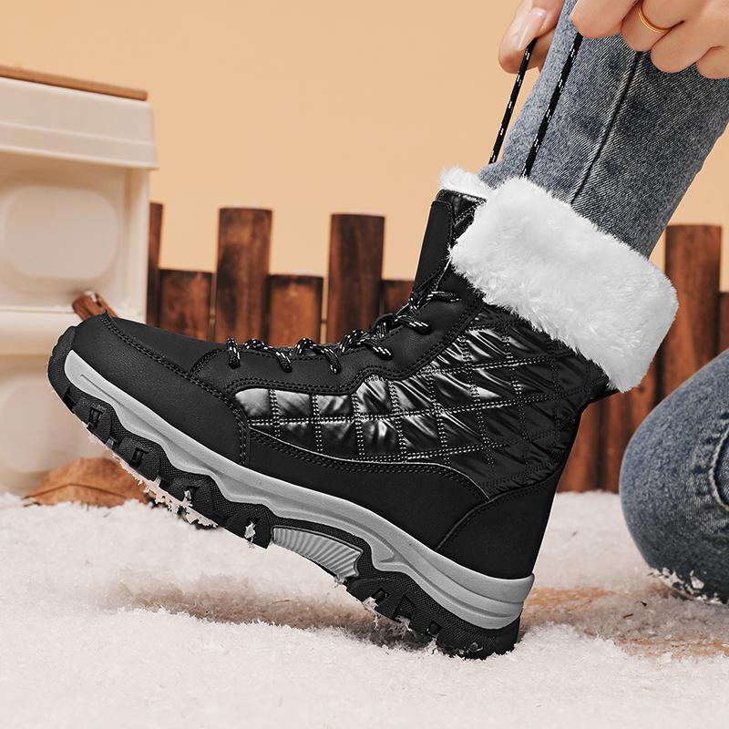 TUINANLE Winter Snow Boots Women Ankle Boots Men Shoes Motorcycle Boots Female
