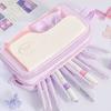 Multi-layered Macaron Color Pencil Bag Large Capacity Pen Pencil Case  Office