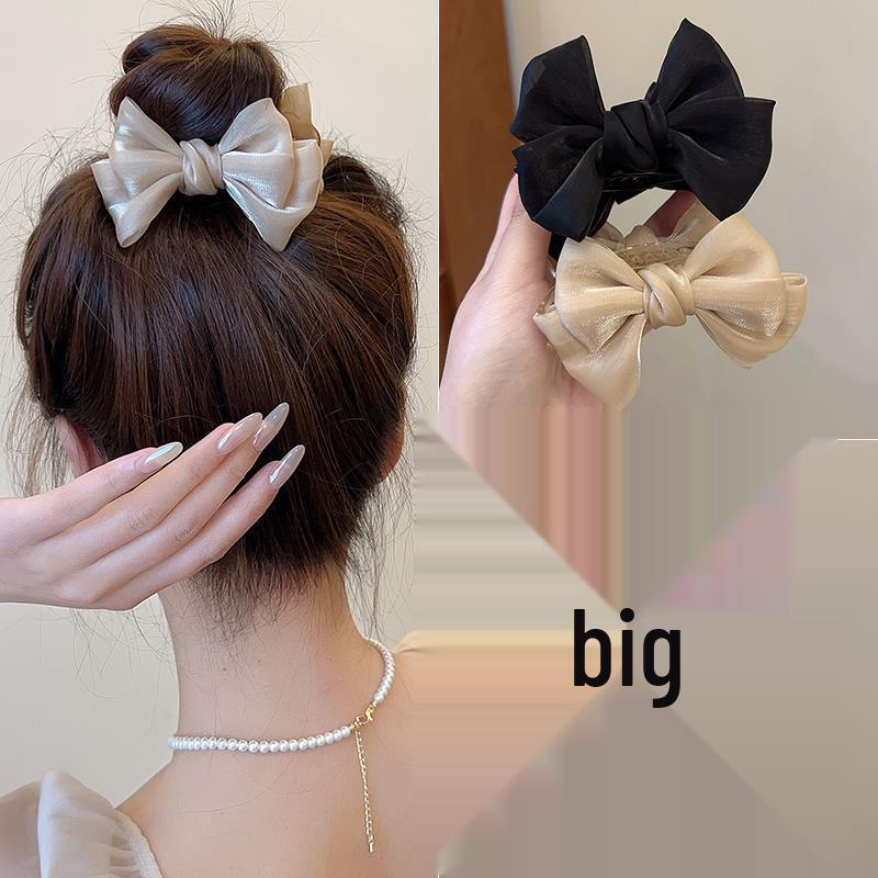 

Trendy Bow Bun Hair Clip - Stylish High Ponytail Hairpin Accessory шампанского