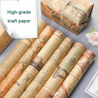 10 teile/los Bouquet Blumen High-end-Papier Retro Kraft Geschenkpapier Geburtstag Geschenk-Box Festival Handgemachte Material Abdeckung Zeitung