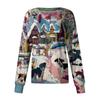 Women's Casual Long-Sleeved Single-Breasted Christmas-Themed Print  Cardigan