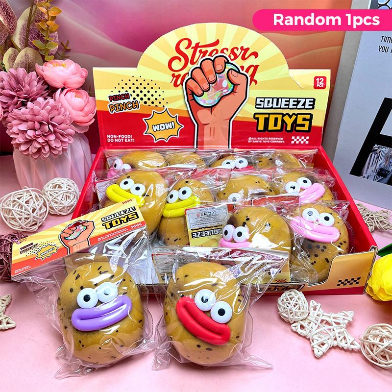 Cute Cartoon Cheese Potato Squeezable Toy Slow Rebound Soft Stress Relief Toy for Kids Daily Play
