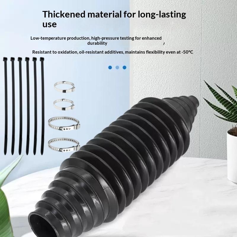 1/12Pcs Gear And Rack Silicone Cover With Clamps Universal Steering Tie Rod Dust Cover Kit Waterproof And Dustproof