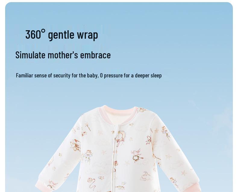 Warm Cotton-Blend Baby Sleeping Bag Onesie for Boys & Girls: Split Leg, Suitable for Spring, Autumn & Winter