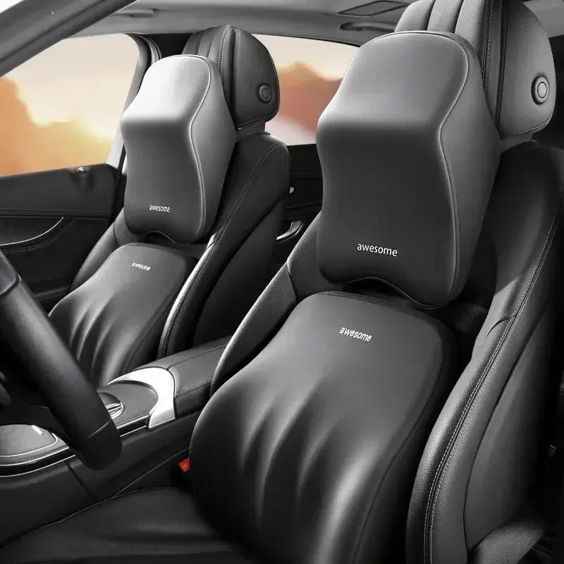 New Car Headrest Lumbar Support Pillow Memory Foam Neck Cushion With Shoulder Protector For Enhanced Comfort Tools Visible
