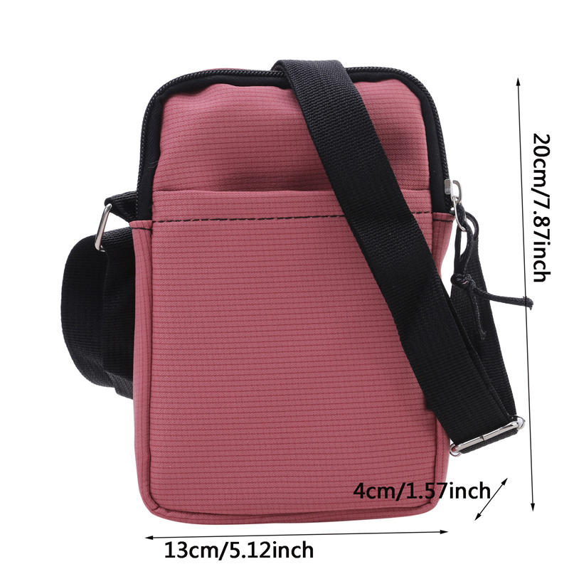 Women Canvas Small Satchel Purse Trend Candy Color Shoulder Wallet Simple Mobile Phone Crossbody Bag