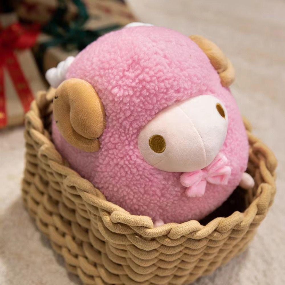 Purple Color Round Sheep Plush Doll Pink Color Sheep Plush Pillow Argali Goat Plush Toy  Kids Room