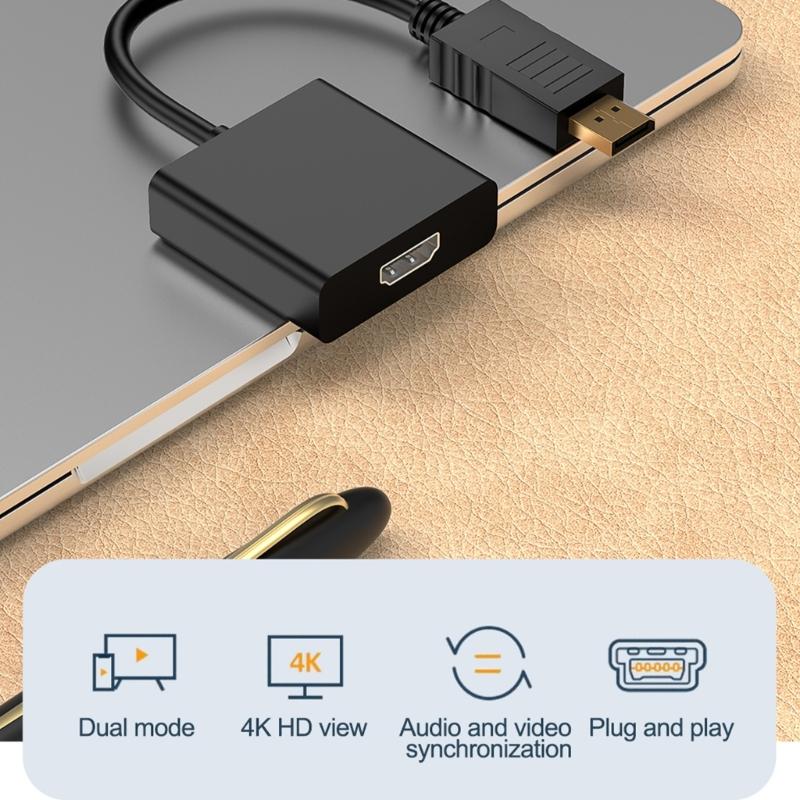 to Hdmis Adapter Cable 4K30Hz Gold Plate Connectors Plugs and Play for PC Laptop Monitor TV Video Transfer