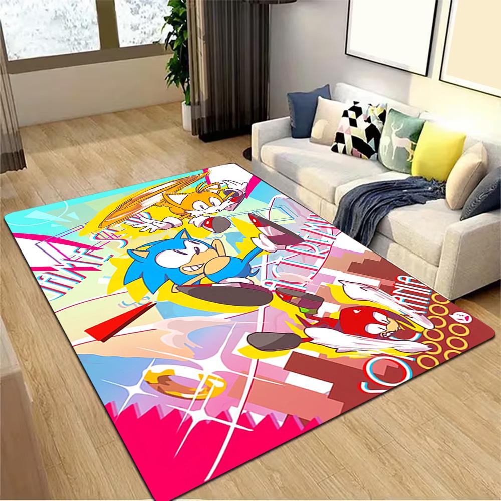 Sonic The Hedgehog Heroes Decoration,Carpet,Living Room,Bedroom, Non-slip,Square rug