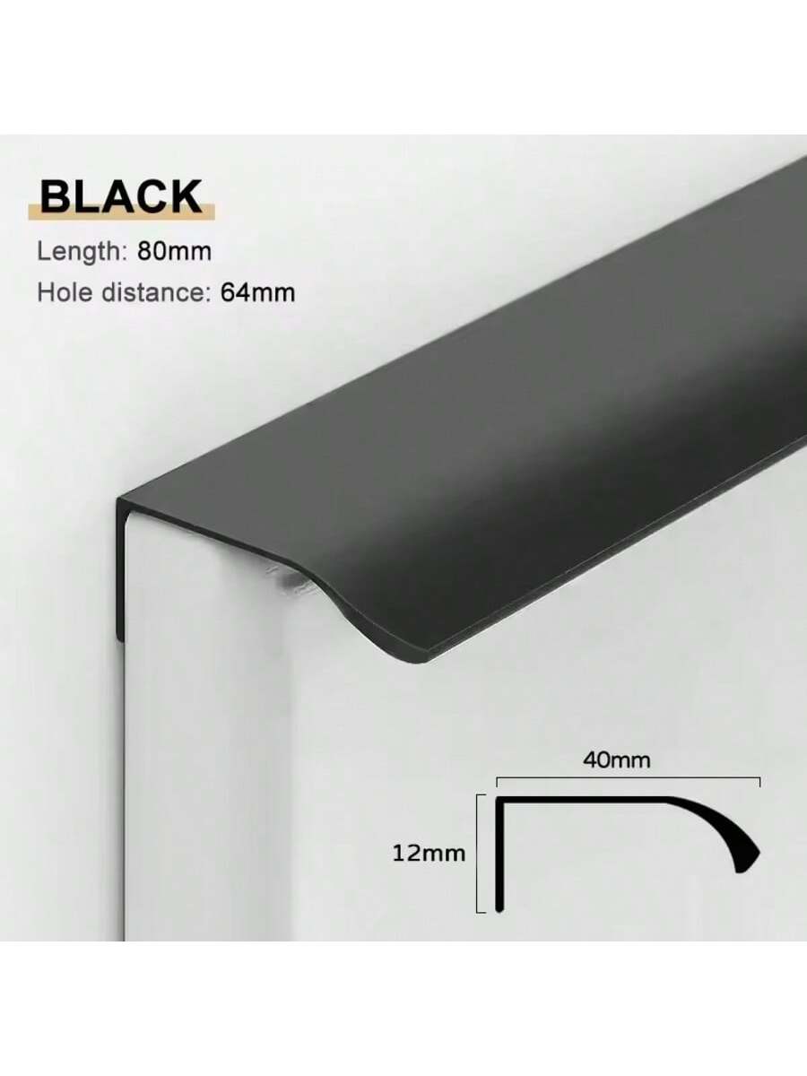 

5Pcs Invisible Aluminium Alloy Punch-Free Cabinet Handles Flat Finger Pull Smooth Edge Corrosion-Resistant for Drawers Wardrobes