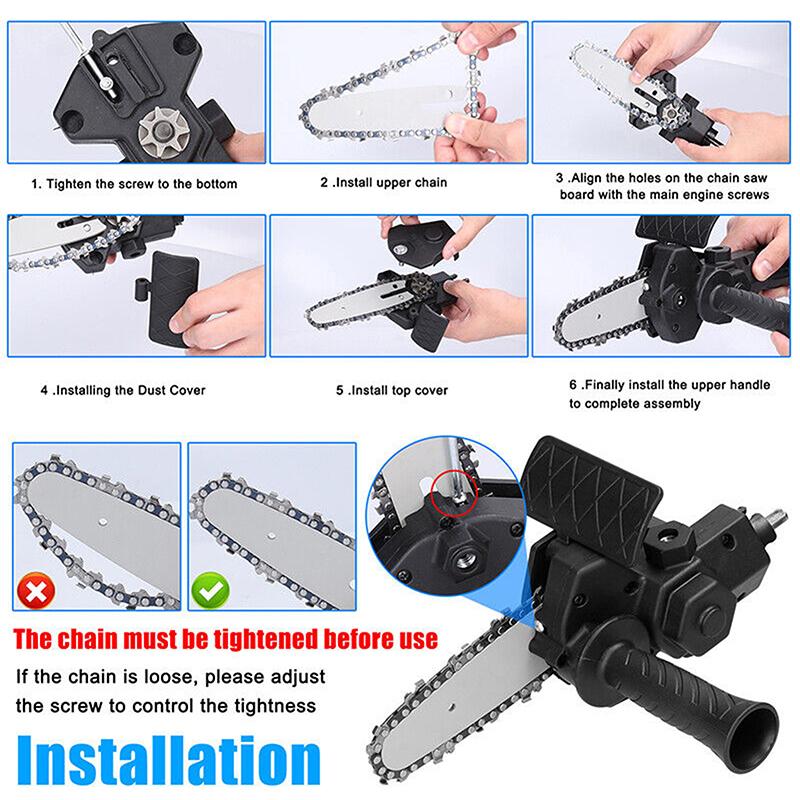 4/6 Inch Electric Drill Modified To Electric Chainsaw Tool Attachment Electric Chainsaws Tool Woodworking Cutting Tool