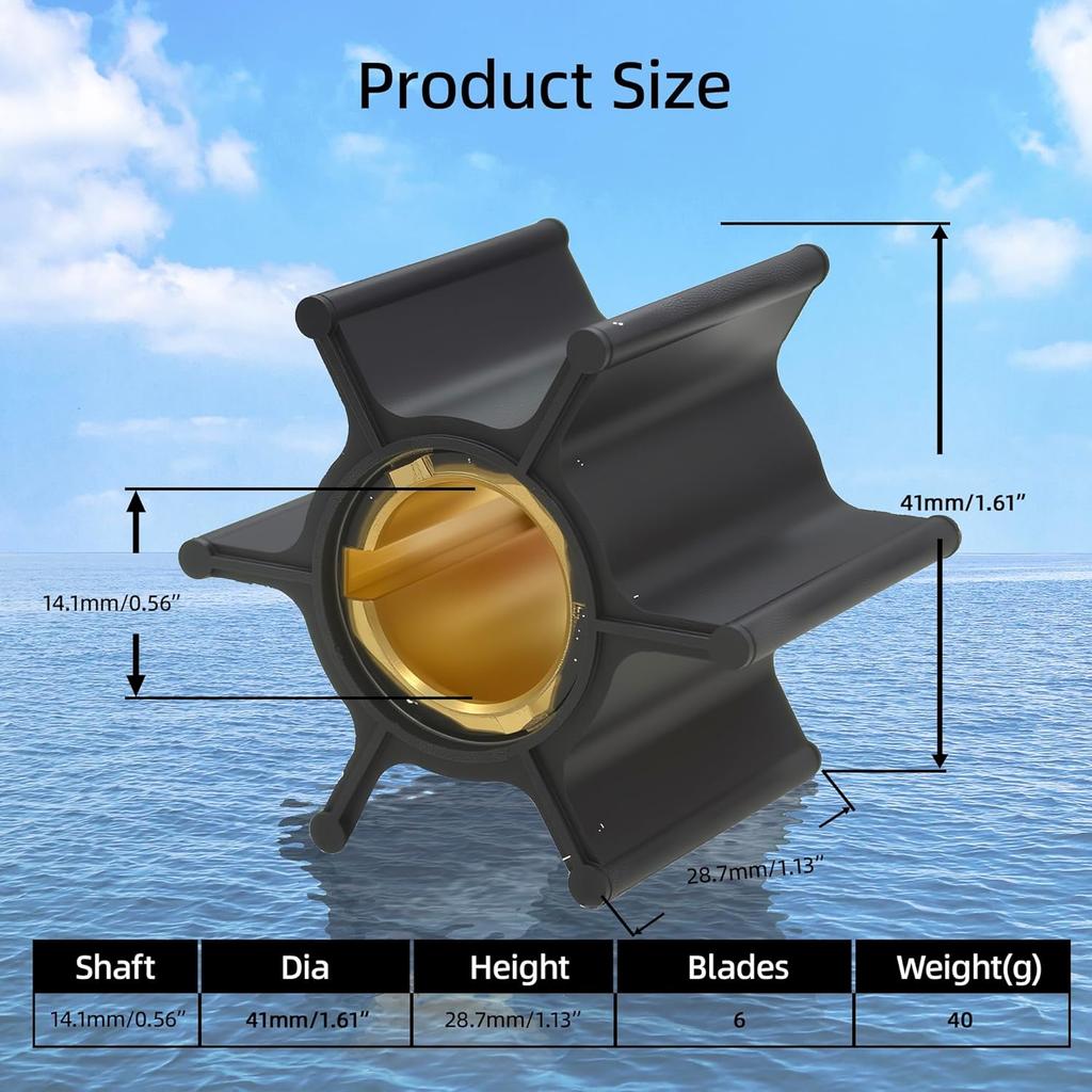 Water Pump Impeller 19210-ZV4-651 for Honda Outboard 8 9.9 15 HP BF8C BF9.9 BF15 Boat Motor Engine Parts Replacement Sierra 18-3247 19210ZV4651