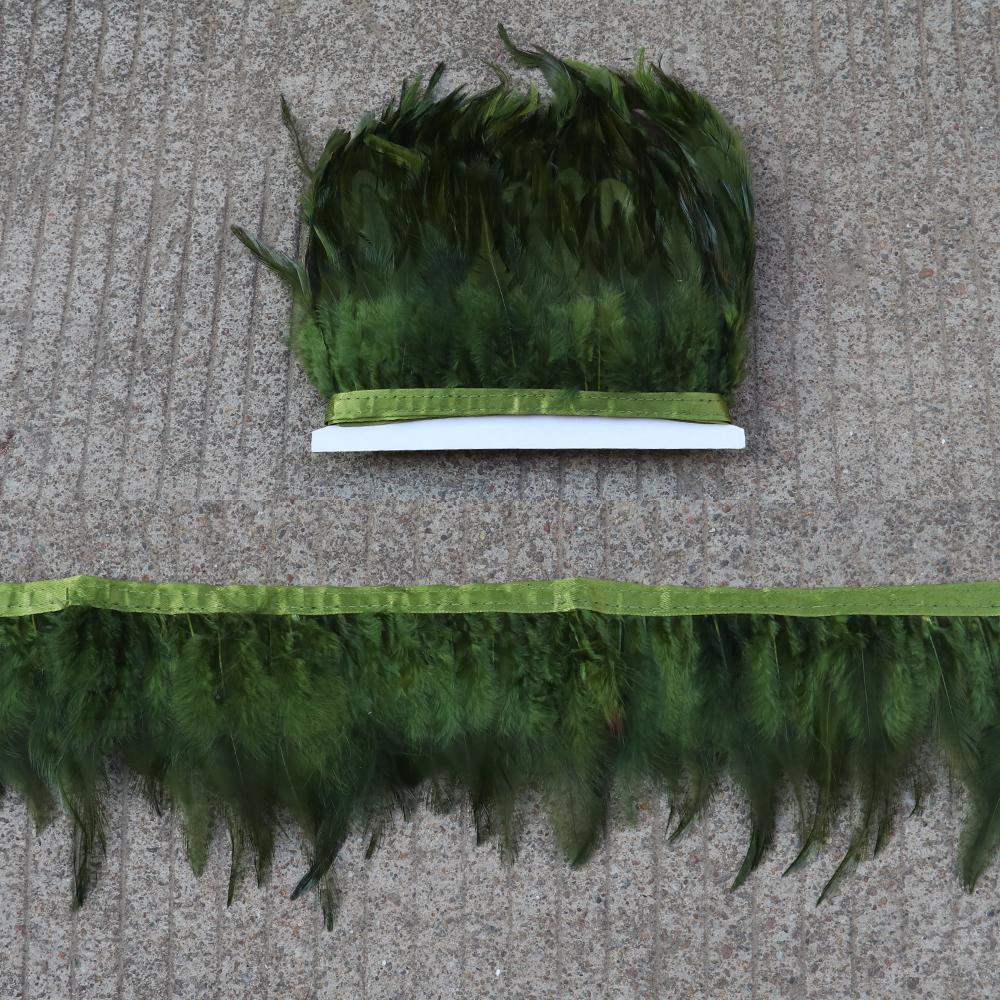 Feather5 10Meters Rooster Feather Trim 8-13CM Colored Chicken Feathers Ribbon  3-5" Saddle Pheasant Feathers Trim Fringe