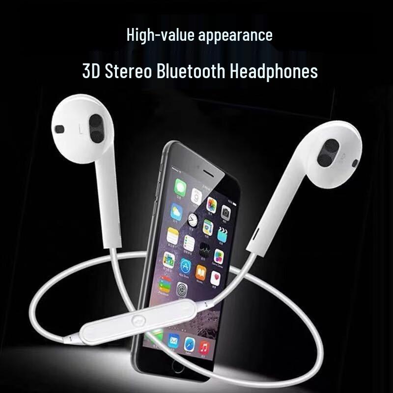 S6 Neckband Bluetooth Earbuds: HD Calls, No Delay, Long Battery Life, Comfortable, High Quality Sound, Multi-functional.