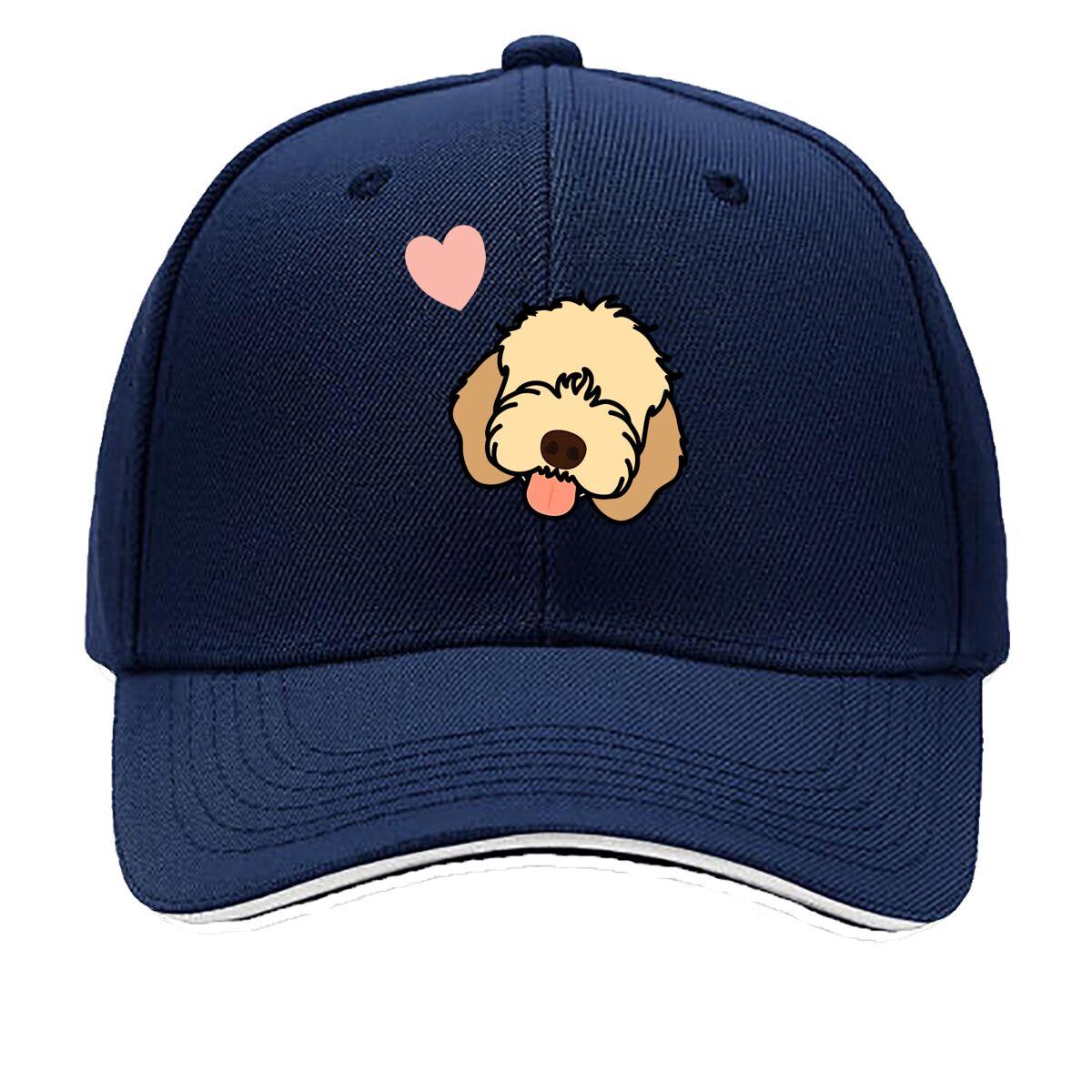 Cute Dog Pet Portrait Art Sandwich Baseball Cap One Size