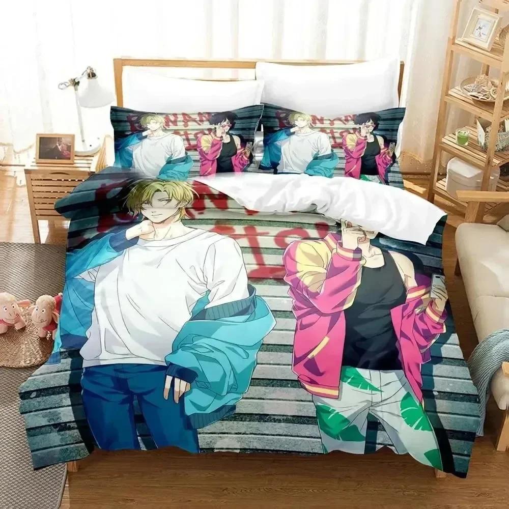 Luxury New 3D Print Anime Banana Fish Bedding Set Duvet Cover Bed Set Quilt Cover Pillowcase Queen Size Boys Adult Bedding Set