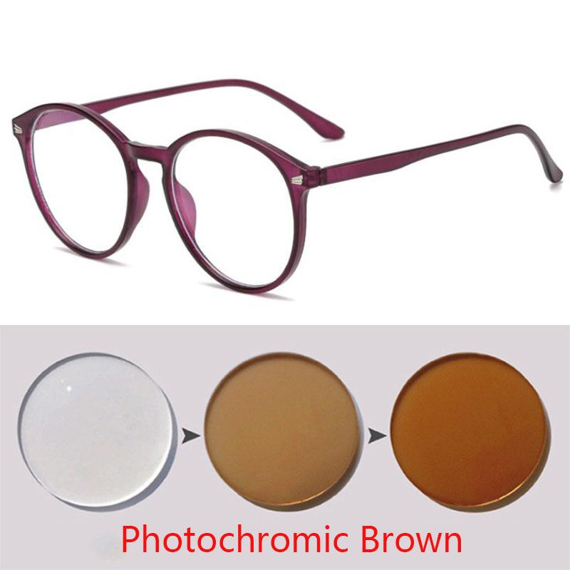 Anti-UV Finished Optical Eye Glasses Frames With Myopia Lens For Women Men Sun Photochromism Eyeglasses Degree oculo -1.0 to-6.0