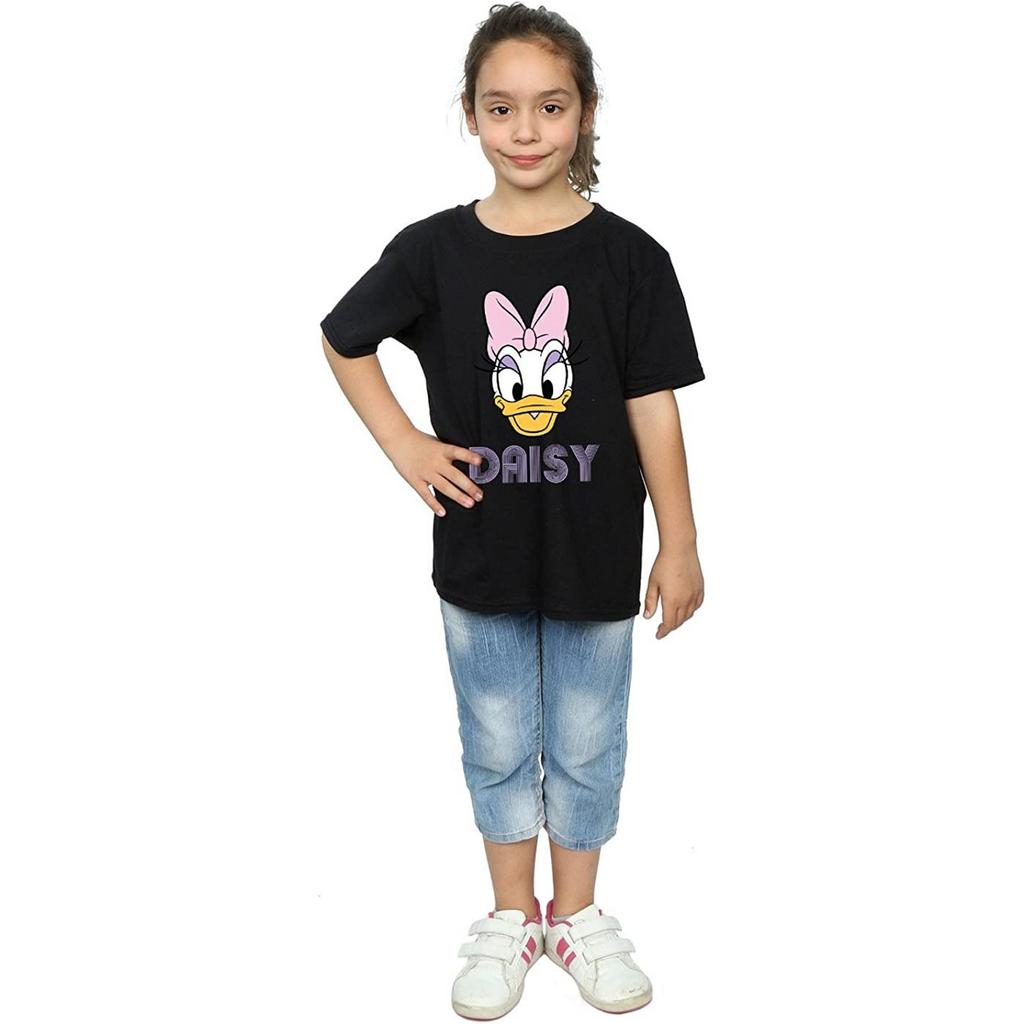 Disney Girls Daisy Duck Face Cotton T-Shirt