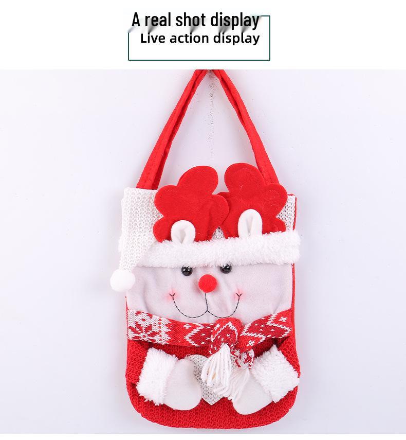 Yihong Christmas Snowman Candy Tote Bag - Cute Knit Gift Bag with Red Scarf Design